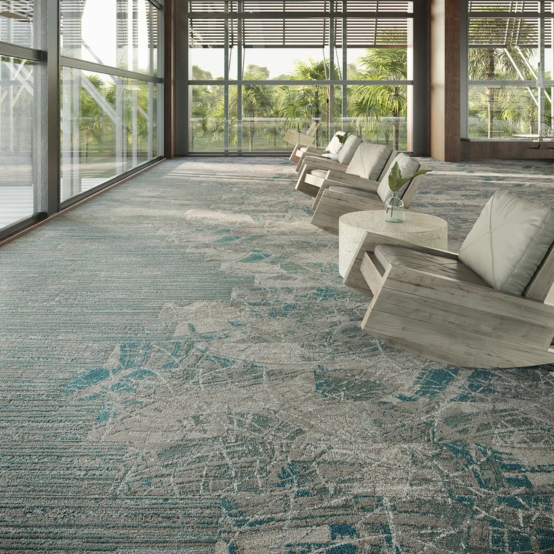 Carpet tile flooring in a modern office